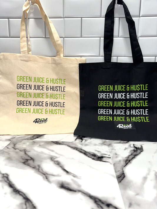 Green Juice & Hustle Tote Bag